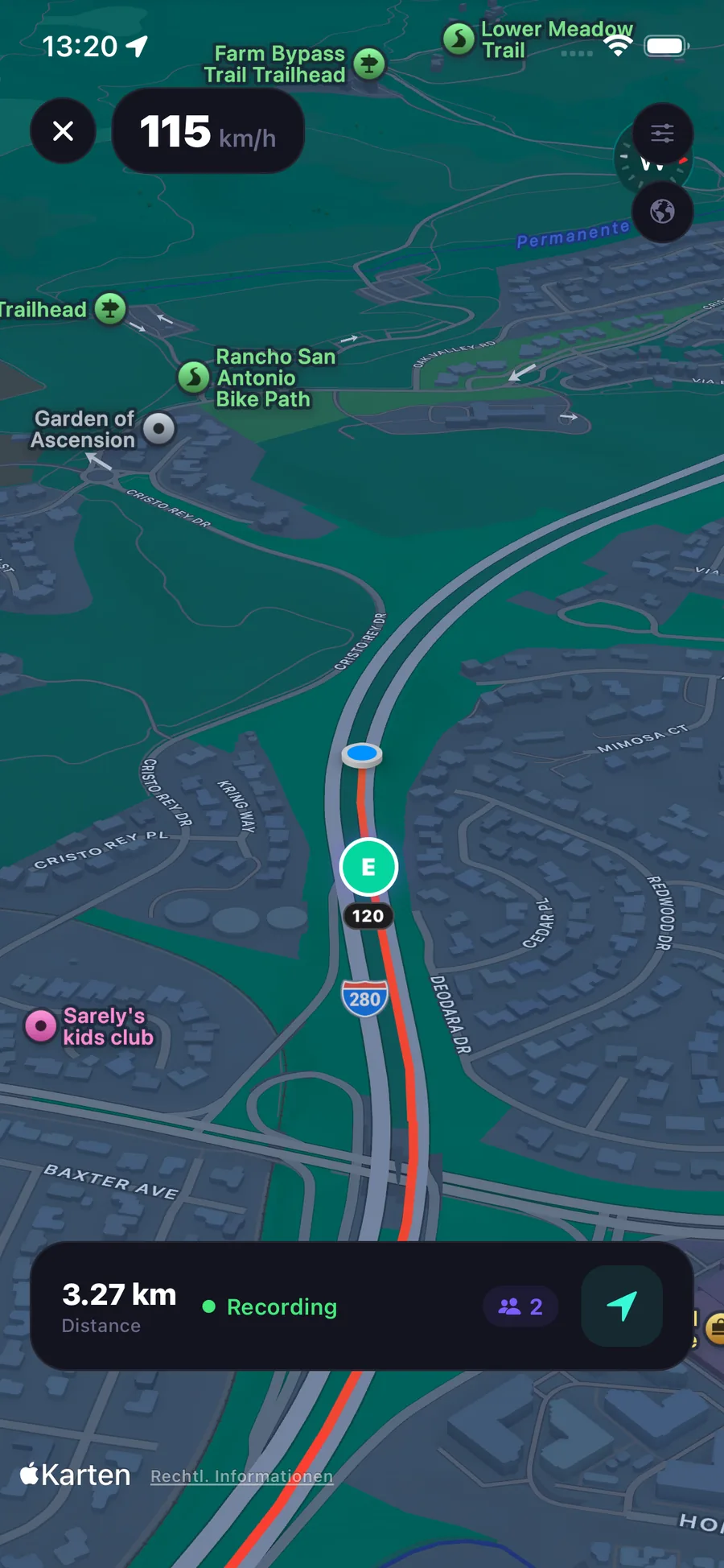 Live route map